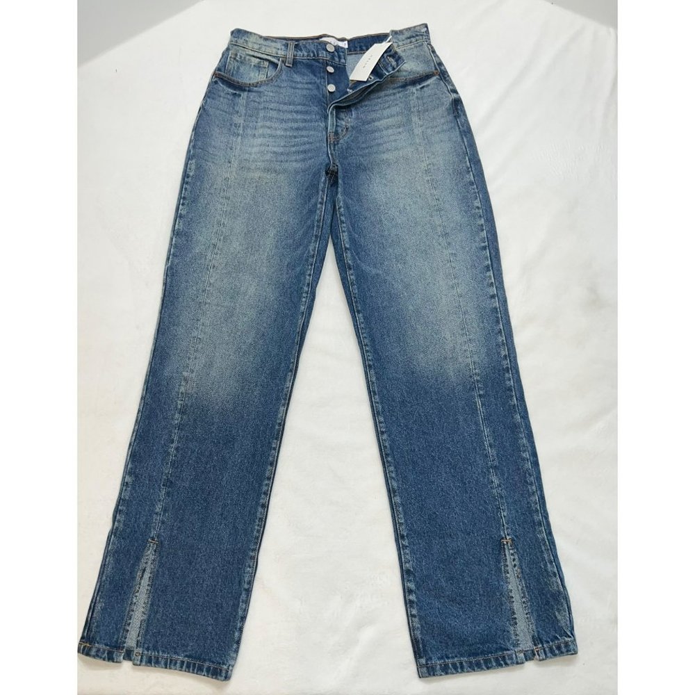 Cello High Rise Dad Fit Front Split Jeans Size 7